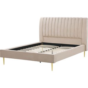 MARVILLE - Tweepersoonsbed - Beige - 160 x 200 cm - Fluweel