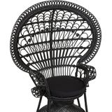 Beliani EMMANUELLE - Fauteuil - Zwart - Rotan