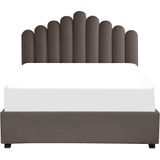 VINCENNES - Bed met opbergruimte - Beige - 140 x 200 cm - Fluweel