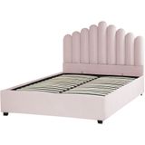 VINCENNES - Bed met opbergruimte - Roze - 140 x 200 cm - Fluweel