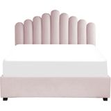 VINCENNES - Bed met opbergruimte - Roze - 160 x 200 cm - Fluweel