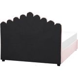 VINCENNES - Bed met opbergruimte - Roze - 160 x 200 cm - Fluweel