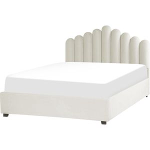 VINCENNES - Bed met opbergruimte - Wit - 160 x 200 cm - Fluweel