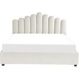 VINCENNES - Bed met opbergruimte - Wit - 180 x 200 cm - Fluweel