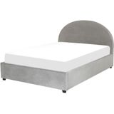 VAUCLUSE - Bed met opbergruimte - Grijs - 140 x 200 cm - Fluweel