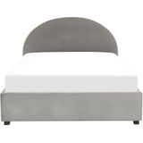 VAUCLUSE - Bed met opbergruimte - Grijs - 140 x 200 cm - Fluweel