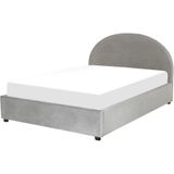 VAUCLUSE - Bed met opbergruimte - Grijs - 160 x 200 cm - Fluweel