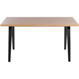 LENISTER - Eettafel - Zwart/Lichte houtkleur - 90 x 150 cm - MDF