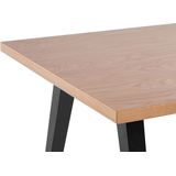 LENISTER - Eettafel - Zwart/Lichte houtkleur - 90 x 150 cm - MDF