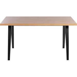 LENISTER - Eettafel - Zwart/Lichte houtkleur - 90 x 150 cm - MDF