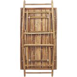 Bamboe tuintafel bistro tafel lichthout 120 x 70 cm inklapbaar buiten rechthoekig