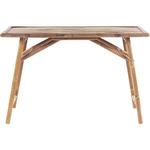 Bamboe tuintafel bistro tafel lichthout 120 x 70 cm inklapbaar buiten rechthoekig