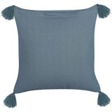 SETARIA - Sierkussen set van 2 - Blauw - 45 x 45 cm - Fluweel