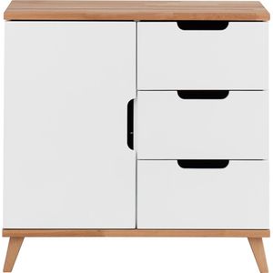 Color Commode met Deur - Beuken/Wit