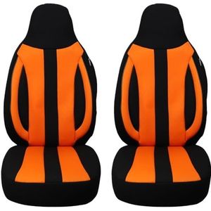 BREMER SITZBEZÜGE Stoelhoezen voor bestuurdersstoelen, geschikt voor SsangYong Rexton 1 bestuurder en passagiers vanaf 2001-2017 / MD503, zwart/oranje