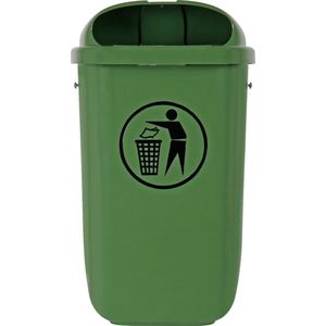 STIER afvalcontainer met regenhoes - 50 liter