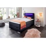 meise.möbel Boxspringbett "Las Vegas", Füße und Kopfteil mit LED-Beleuchtung, mit Bettkasten und Topper