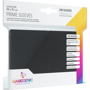 Gamegenic Prime Sleeves - Zwarte kaarthoezen (100 stuks) voor optimale bescherming en geweldige shuffle-ervaring