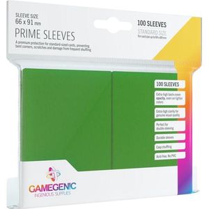 Prime Sleeves 66x91mm Groen (100 stuks) - Hoogwaardige bescherming voor standaard formaat kaarten, perfect voor dubbele mouwen