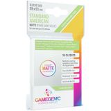 Asmodee Gamegenic, Prime Sleeves, 50 kaarthoezen, transparant, mat, Amerikaanse standaard 59 x 91 mm, kleurcode: groen, gezelschapsspel, accessoires GG1066