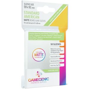 Asmodee Gamegenic, Prime Sleeves, 50 kaarthoezen, transparant, mat, Amerikaanse standaard 59 x 91 mm, kleurcode: groen, gezelschapsspel, accessoires GG1066