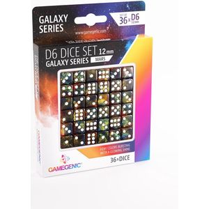 Gamegenic Galaxy Series Mars - 36 stuks D6 Dobbelstenen met intergalactische kleuren en glittereffecten