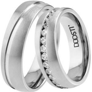 DOOSTI Trauring Schmuck Geschenk TITAN Trauring Ehering Partnerring LIEBE, Made in Germany - wahlweise mit oder ohne Zirkonia