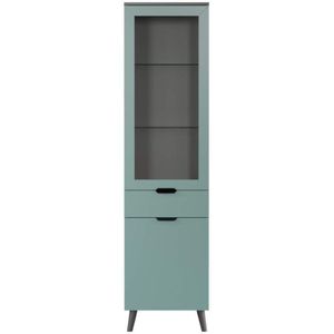 Vitrinekast Melton | 49 x 37 x 195 cm | Anthracite Blue