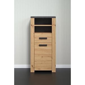 trendteam smart living - Badcommode commode kast - badkamer - Follow - Opbouwmaat (BxHxD) 53 x 118 x 35 cm - Kleur Artisan eiken met Matera - 2228802E2