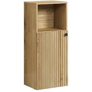 trendteam smart living - Kast commode - Badkamer - PureBliss - Opbouwmaat (BxHxD) 40 x 95 x 31 cm - Kleur Evoke eiken met zwarte groeven - 233780242