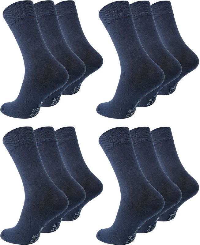 Paolo Renzo® Business Socken 12 Paar - Größe 43/46 - Schwarz