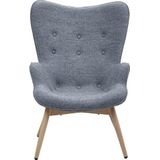 SalesFever gestoffeerde fauteuil geweven stof | eiken houtlook metalen frame | B 80 x D 99 x H 92 cm | grijs - grijs Multi-materiaal 329962