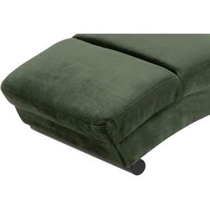 SalesFever Relax Lounger | fluweelachtige stoffen bekleding | zwart metalen frame | B 60 x D 170 x H 82 cm | bosgroen - groen Polyester 387528