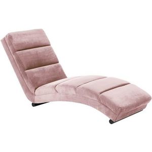 SalesFever Relax Lounger | hoes van fluweelachtige stof | zwart metalen frame | B 60 x D 170 x H 82 cm | roze - roze Polyester 387542