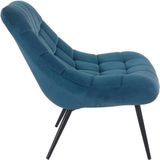 Onbekende loungestoel XXL met stiksel Scandinavisch design. 76 x 87 x 86 cm blauw