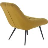 Onbekende loungestoel XXL met stiksel Scandinavisch design. 76 x 87 x 86 cm geel