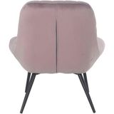 Onbekende loungestoel XXL met stiksel Scandinavisch design. 76 x 87 x 86 cm roze