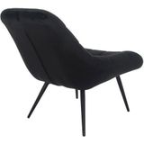 Onbekende loungestoel XXL met stiksel Scandinavisch design. 76 x 87 x 86 cm zwart