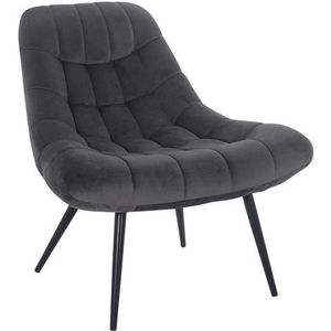 Onbekende loungestoel XXL met stiksel Scandinavisch design. 76 x 87 x 86 cm grijs