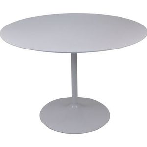 SalesFever Bistro eettafel rond Ø 110 cm | tafelblad MDF | metalen onderstel | B 110 x D 110 x H 75 cm | hoogglans wit - wit Multi-materiaal 391365