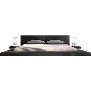 SalesFever Polsterbett, Design Bett in moderner Optik, Lounge Bett inklusive Nachttisch