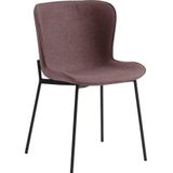 SalesFever eetkamerstoel set van 2 | zitschaal structuurstof | stoelpoten metaal | B 48 x D 56 x H 79 cm | rood-zwart - rood Textiel 393727