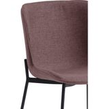 SalesFever eetkamerstoel set van 2 | zitschaal structuurstof | stoelpoten metaal | B 48 x D 56 x H 79 cm | rood-zwart - rood Textiel 393727
