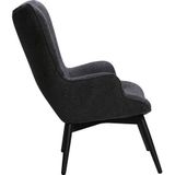 SalesFever fauteuil structuurstof | frame metaal zwart gepoedercoat | B 80 x D 99 x H 92 cm | donkergrijs - grijs Polyester 394113