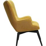 SalesFever fauteuil structuurstof | frame metaal zwart gepoedercoat | B 80 x D 99 x H 92 cm | geel - geel Polyester 394120
