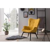 SalesFever fauteuil structuurstof | frame metaal zwart gepoedercoat | B 80 x D 99 x H 92 cm | geel - geel Polyester 394120