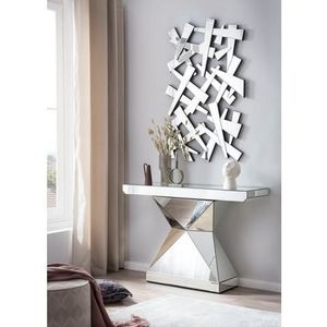 SalesFever consoletafel van MDF met spiegelglas | onderstel van driehoekige spiegelelementen | B 120 x D 35,5 x H 81 cm | volledig gespiegeld - meerkleurig Glas 394663