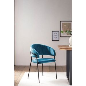 SalesFever stoel | met stiksel | fluweel | B 55 x D 50 x H 80 cm | turquoise - blauw Multi-materiaal 395462