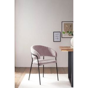 SalesFever Stoel | Fluweel | B 55 x D 50 x H 80 cm | Roze - roze Multi-materiaal 395486