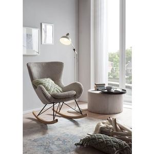 Schaukelstuhl Grau mit Texturstoff 395585